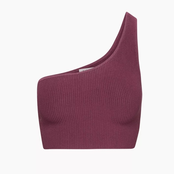 Tops - Aritzia Babaton Pink Sculpt Knit One Shoulder Tank Top